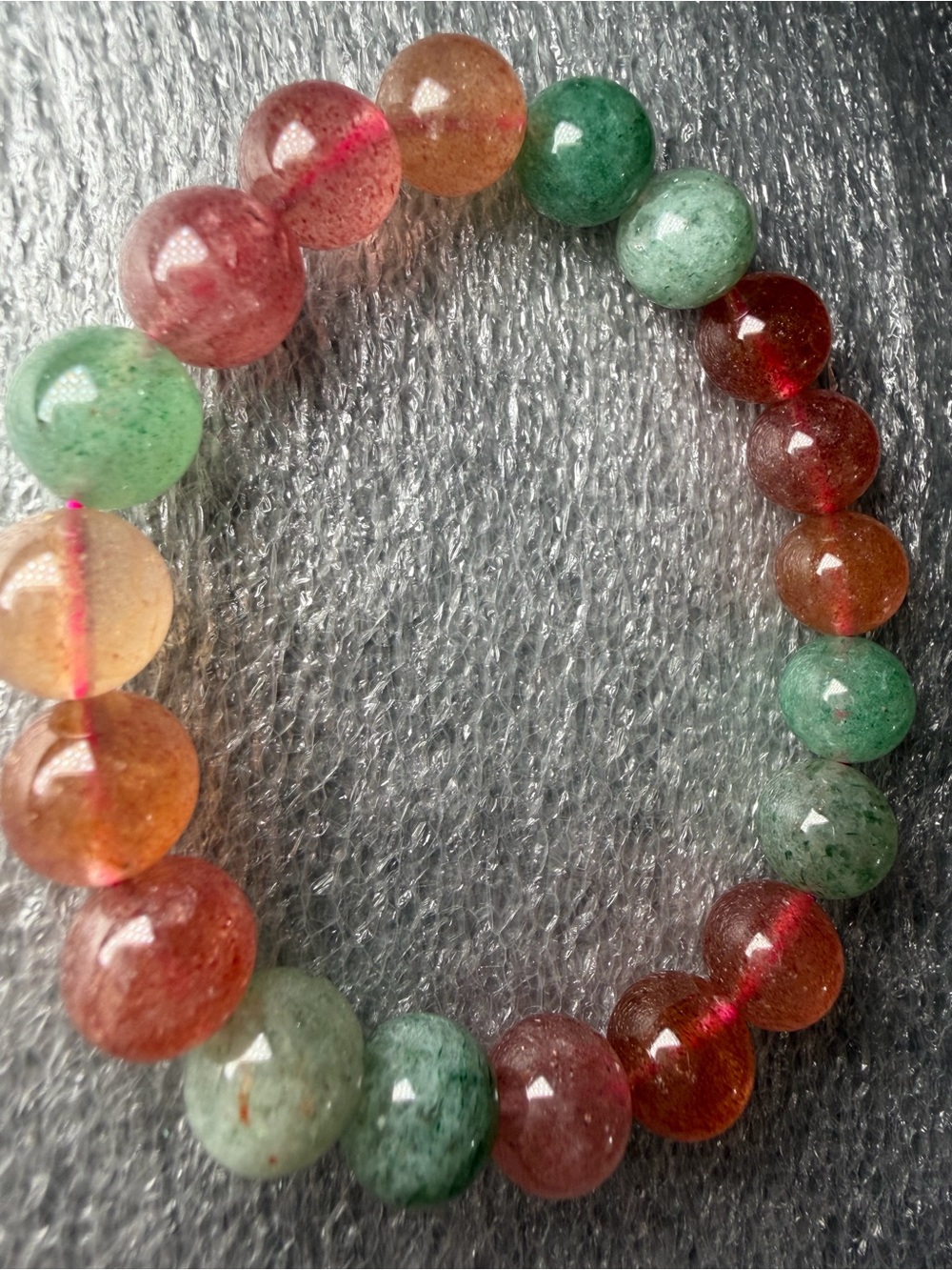 10MM Colorful Strawberry Mix Natural Crystal Bracelet